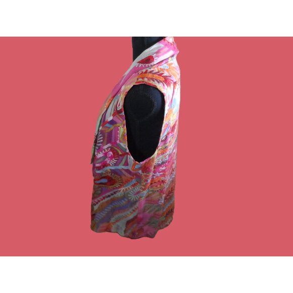 Anu Embroidered Vest Sleeveless Open Front Lightweight Wool Bohemian Size S - Picture 3 of 7